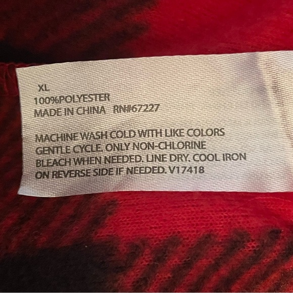 Flannel pj bottoms, red and black plaid, unisex, size extra large - Picture 4 of 5